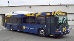 Hybrid bus University of Michigan began using its first diesel-electric hybrid bus this week