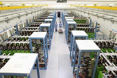 The capacitor bank of the Dresden High Magnetic Field Laboratory The Highest Magnetic Fields Are Created in Dresden